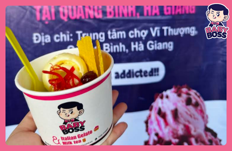 kem Ý Gelato tại quán Mạnh Nga Gelato