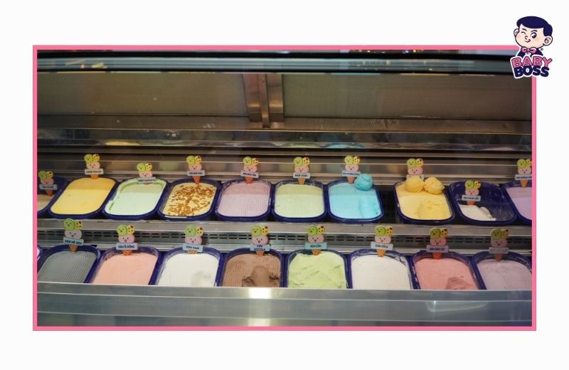 Vị kem gelato tại baby boss thảo điền