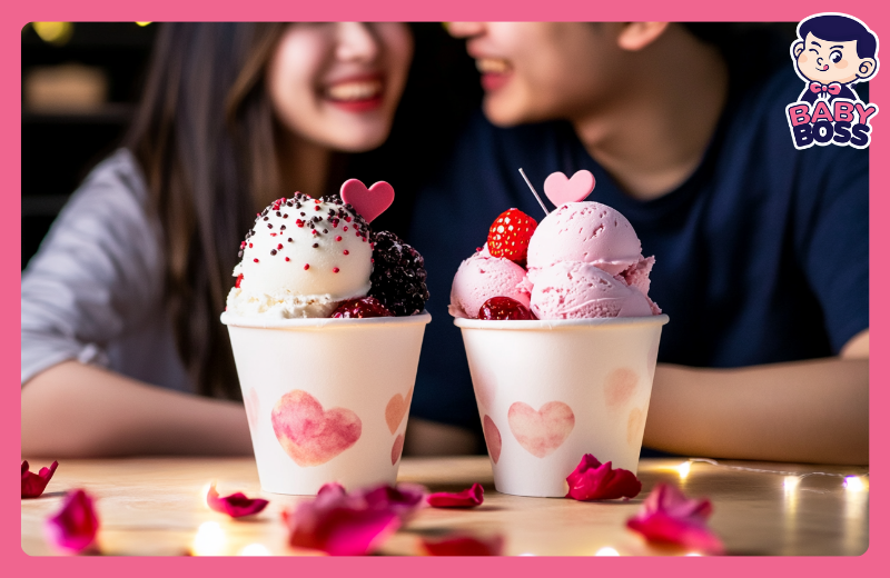 Kem Ý Gelato trong buổi hẹn hò lãng mạn của các cặp đôi