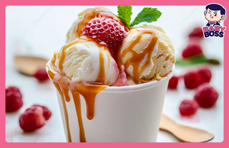 Kem Ý Gelato nổi tiếng với hàm lượng chất béo thấp, giữ độ mịn và hương vị đậm đà