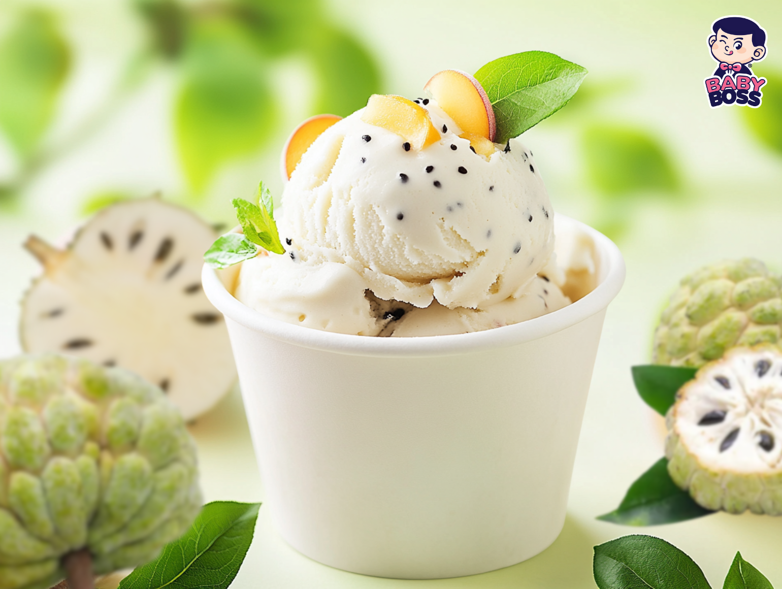 Kem Ý Gelato vị mãng cầu tại Baby Boss