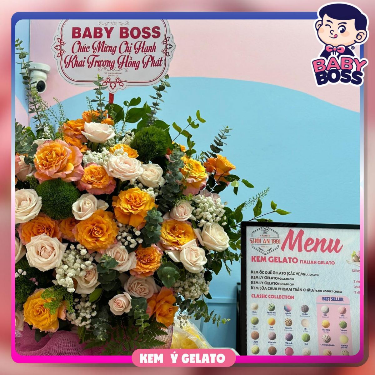 Kem Ý Gelato Baby Boss tại Bánh Mì Hội An 1991 có gì hấp dẫn?