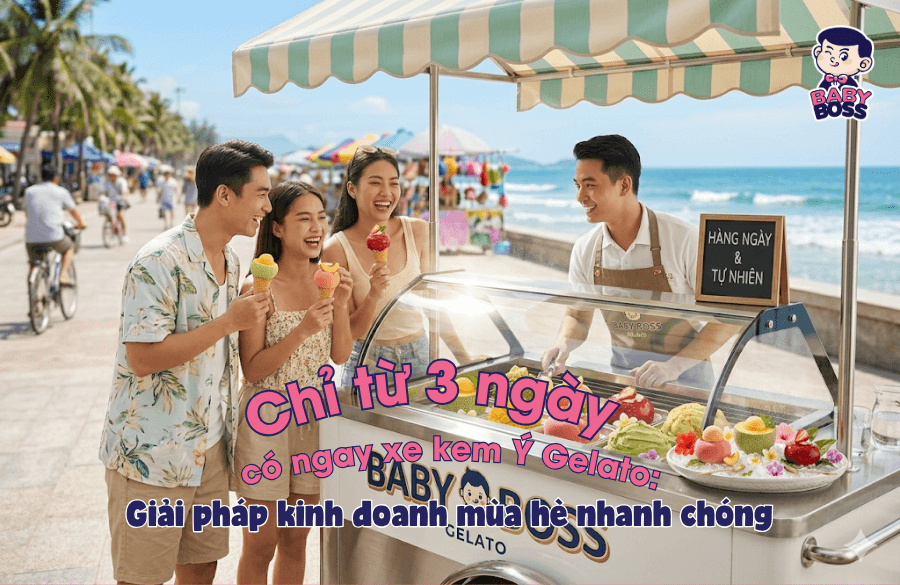 Chỉ từ 3 ngày có ngay xe kem Ý Gelato: Giải pháp kinh doanh mùa hè nhanh chóng