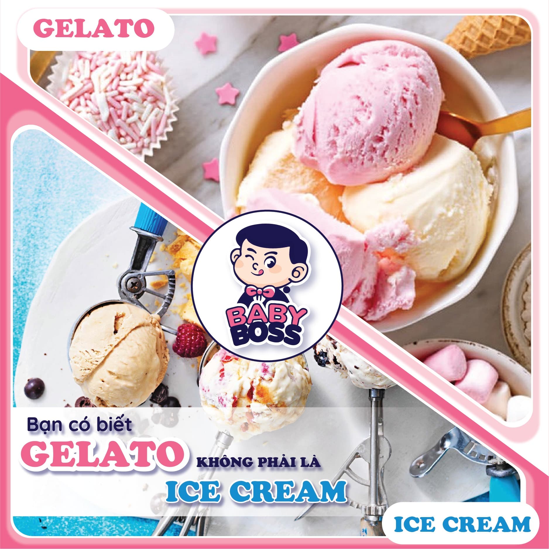 Difference between ice cream and gelato