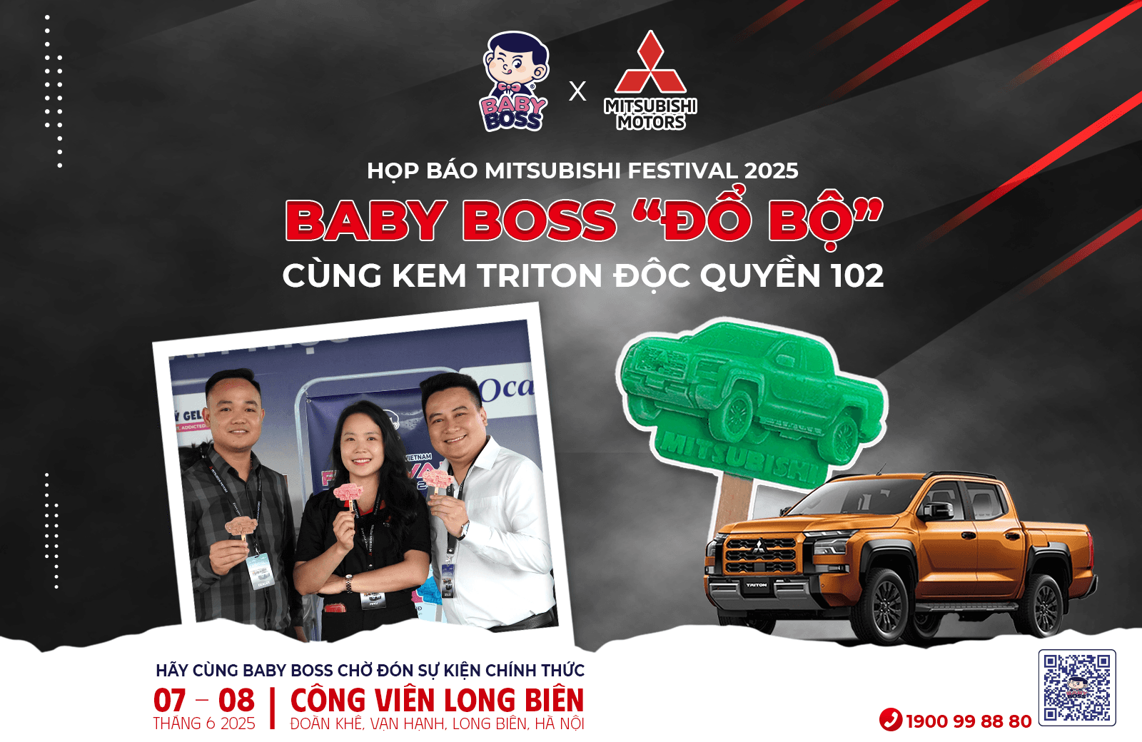Baby Boss Lands at the Mitsubishi Motors Vietnam Festival 2025 Press Conference with the Exclusive Gelato Triton!