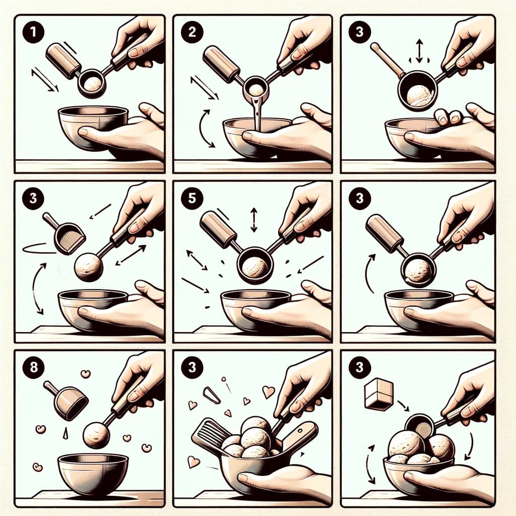 Instructions for using an ice cream scoop
