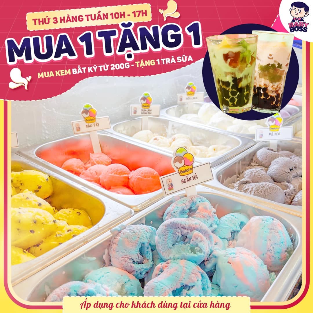 Weekly Wednesday Gelato promotion at Baby Boss