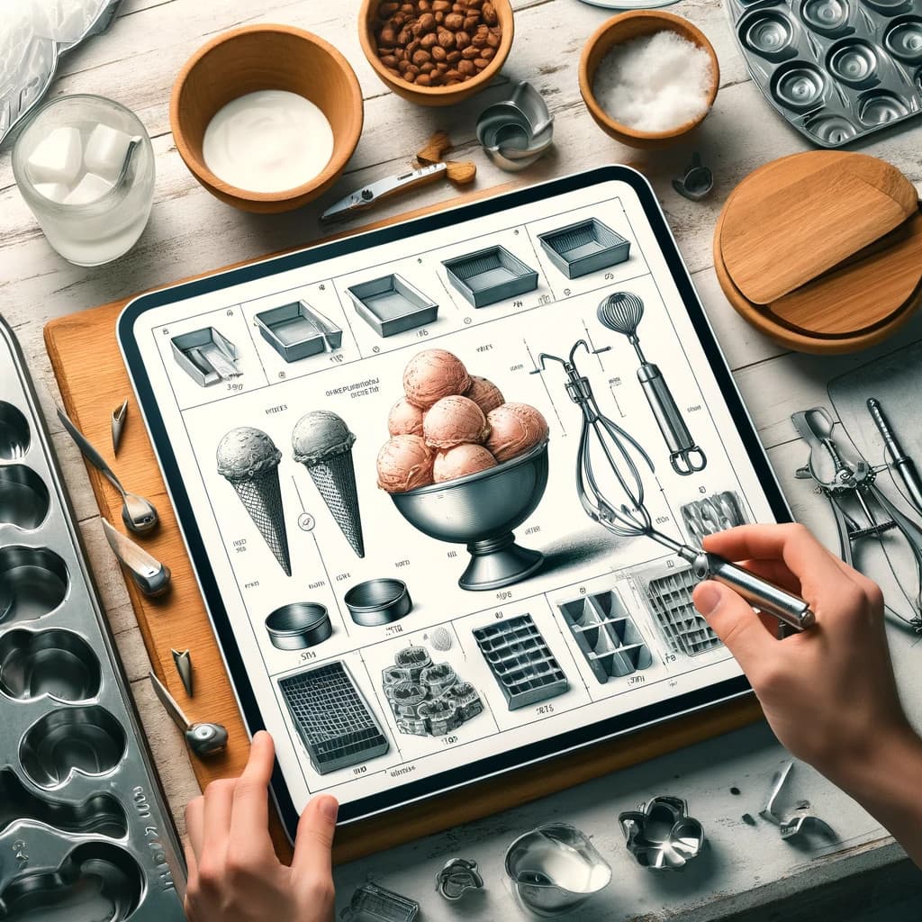 Instructions for using the ice cream tray and ice cream rack