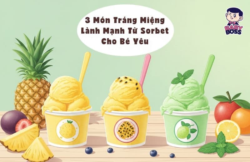 3 Món Tráng Miệng Lành Mạnh Từ Sorbet Cho Bé Yêu