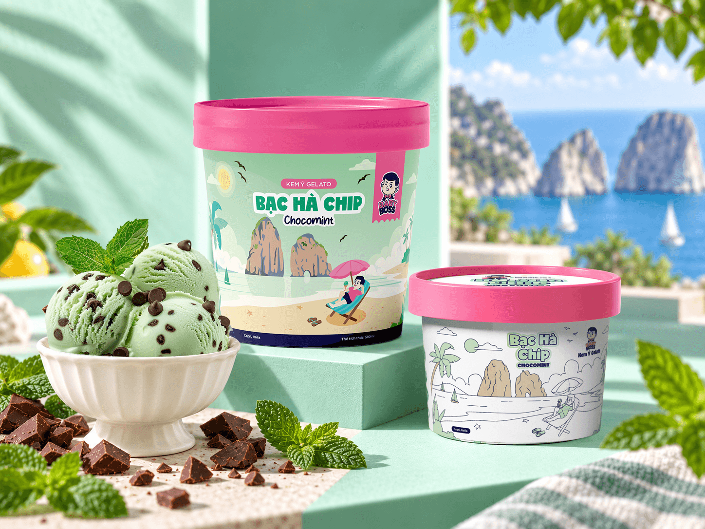 Kem Gelato Promax vị GELATO BẠC HÀ CHIP