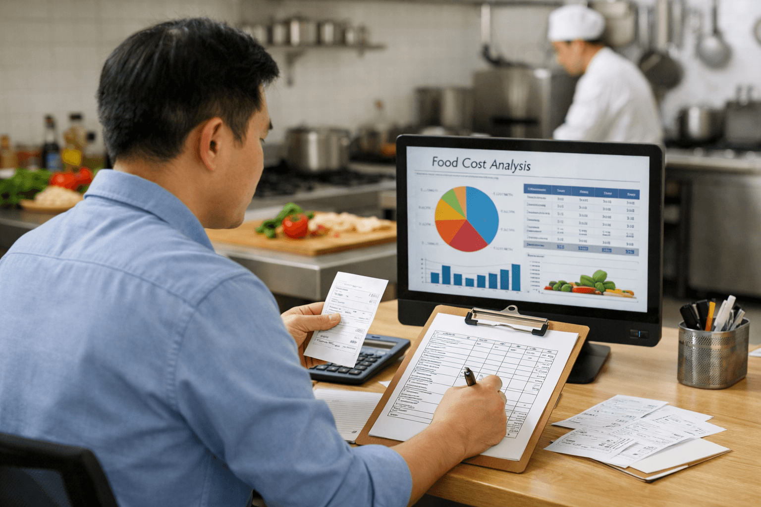 Quản lý quán đối chiếu food cost lý thuyết và thực tế bằng dữ liệu kho, hóa đơn và doanh thu